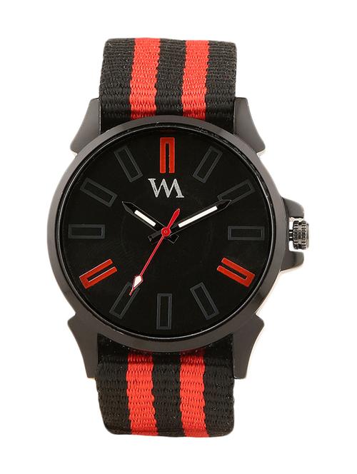 red and black striped nylon analogue watch - 11960529 - Very Small Image - 1