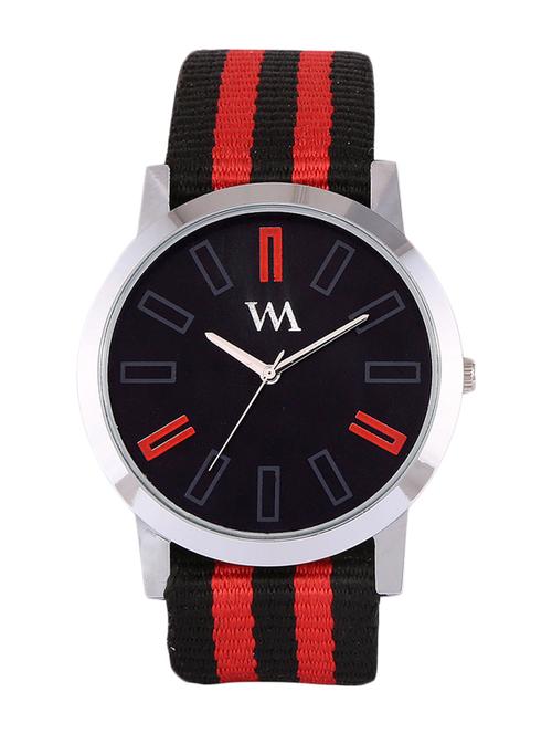 red and black striped nylon analogue watch - 11960530 - Very Small Image - 1