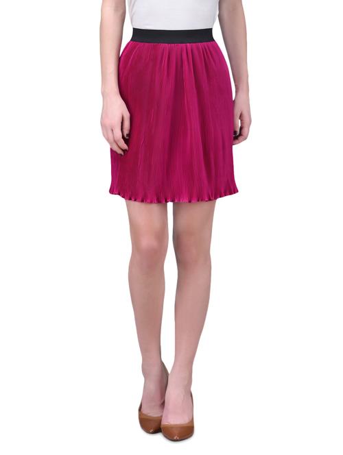 magenta polyester textured skirt - 1196056 - Very Small Image - 1