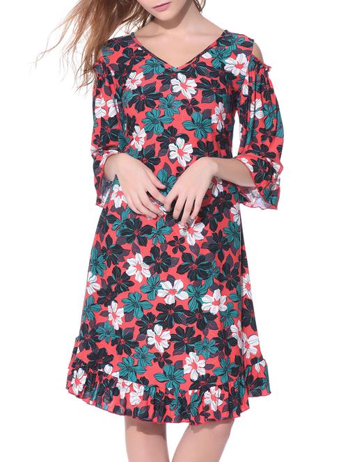 red floral printed dress - 11960570 - Very Small Image - 1