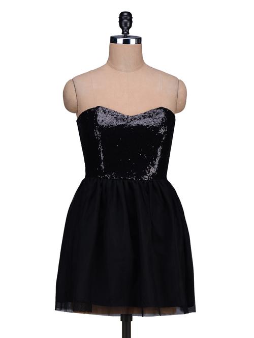 black sequined strapless mini dress - 1196058 - Very Small Image - 1