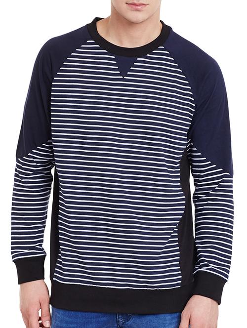 navy blue cotton striped t-shirt - 11961897 - Very Small Image - 1