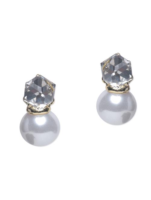 white embellished metallic earrings - 1197297 - Very Small Image - 1