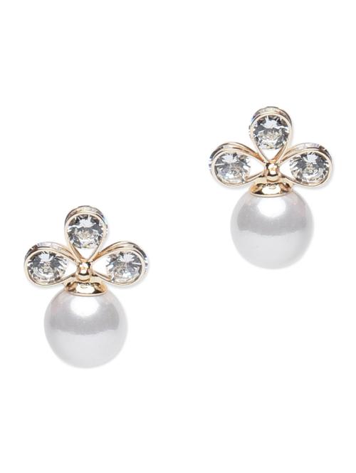 white embellished metallic earrings - 1197376 - Very Small Image - 1