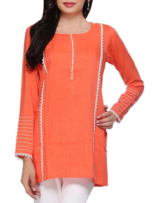 orange cotton blend top - 1198211 - Very Small Image - 1