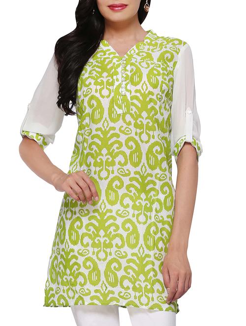 green cotton blend tunic - 1198214 - Very Small Image - 1