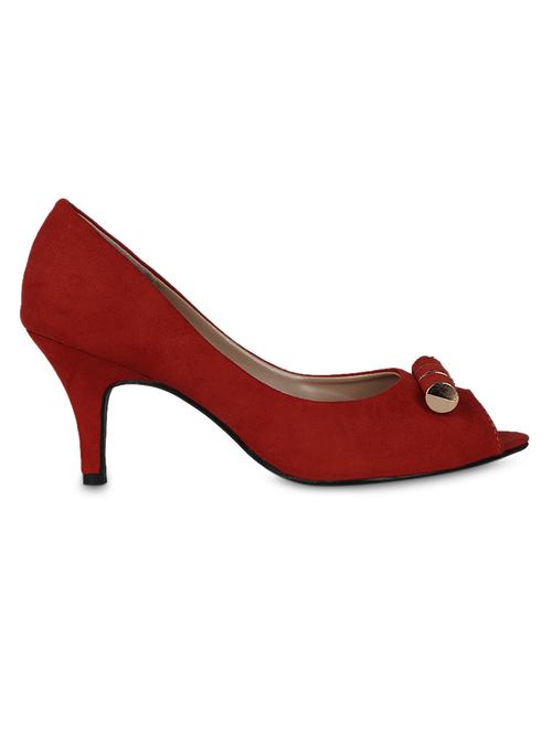 red embellished suede sandals - 1202505 - Very Small Image - 1