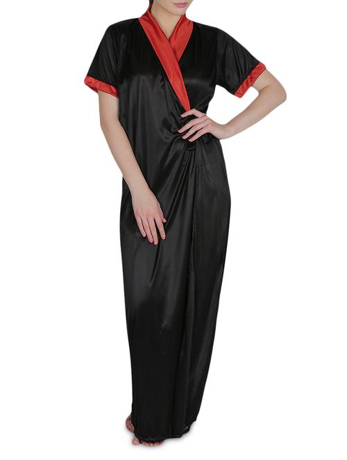 red satin housecoat - 1202792 - Very Small Image - 1