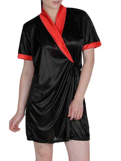 red satin housecoat - 1202795 - Very Small Image - 1