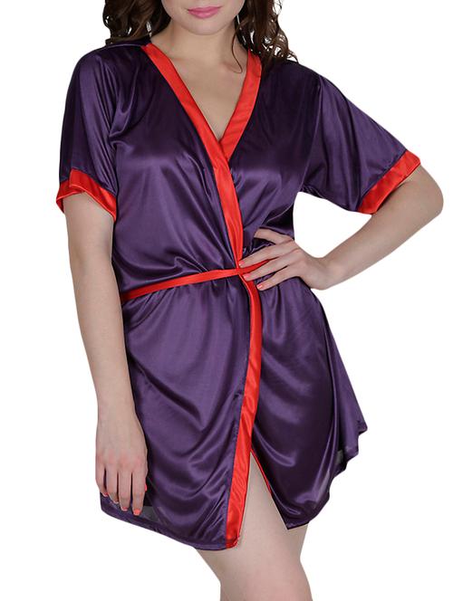 red satin housecoat - 1202798 - Very Small Image - 1