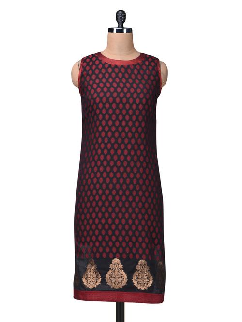 jacquard and brocade long kurta - 1203428 - Very Small Image - 1