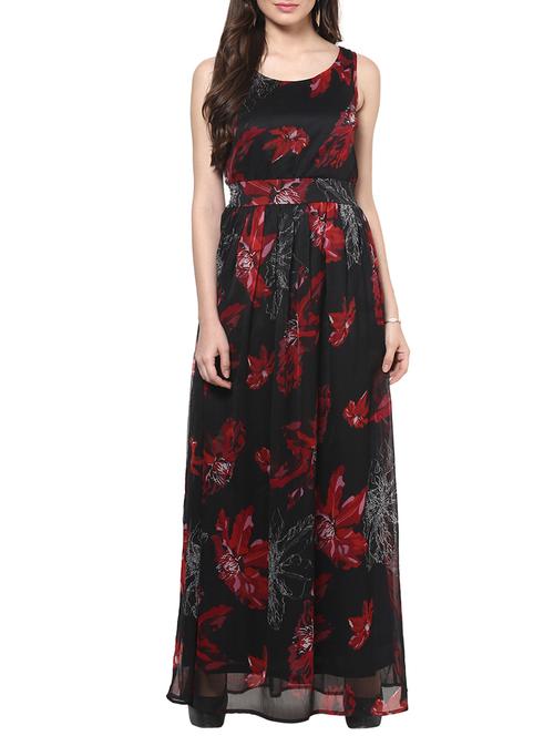 red printed chiffon dress - 1204121 - Very Small Image - 1