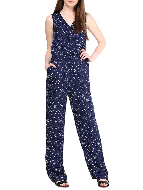 blue printed rayon jumpsuit - 1204149 - Very Small Image - 1
