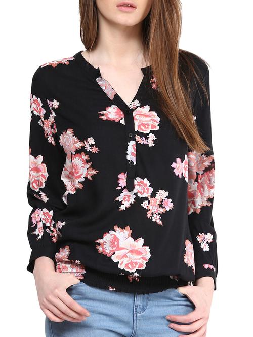 black printed rayon top - 1204231 - Very Small Image - 1