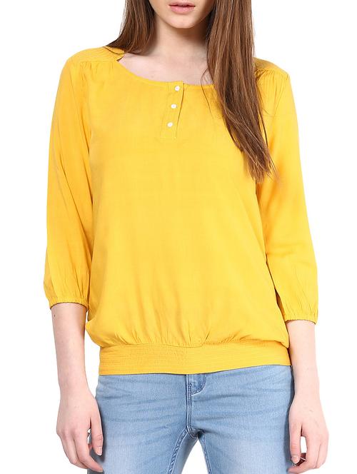 yellow plain rayon top - 1204236 - Very Small Image - 1