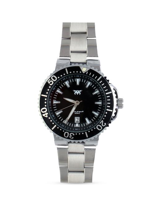 black round frame black base metallic strap watch - 1206051 - Very Small Image - 1
