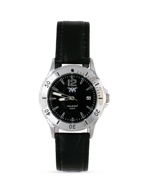 silver round frame black base black solid watch - 1206062 - Very Small Image - 1