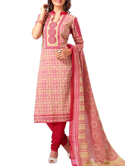 multi colored cotton unstitched suit - 12062792 - Very Small Image - 1