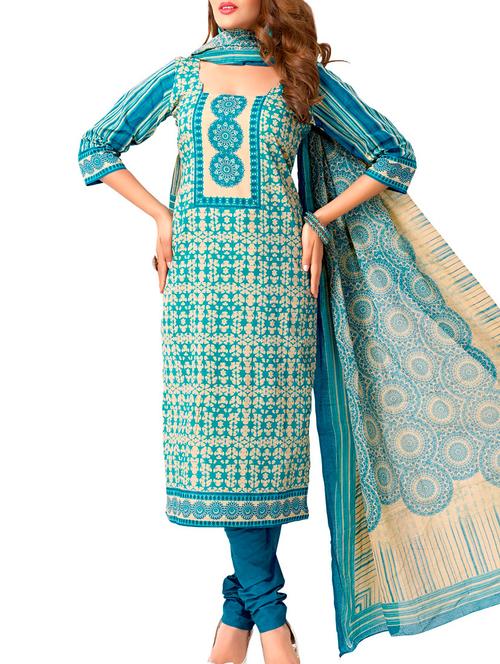 multi colored cotton unstitched suit - 12062797 - Very Small Image - 1