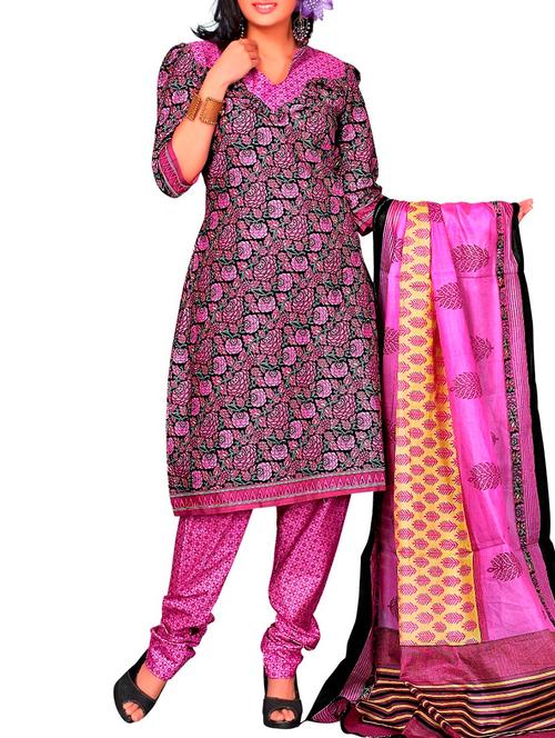 multi colored cotton unstitched suit - 12062860 - Very Small Image - 1