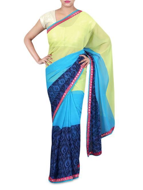 multicolored georgette printed saree - 1206342 - Very Small Image - 1
