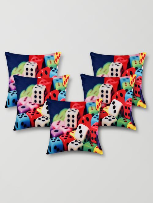 multicolor cotton poker dice print cushion cover - 1206499 - Very Small Image - 1