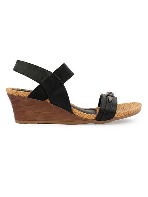 black leatherette sandals - 1206923 - Very Small Image - 1