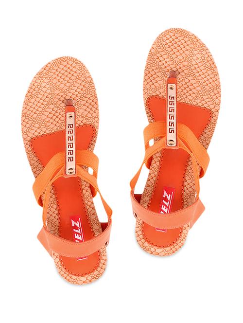orange leatherette wedges - 1206934 - Very Small Image - 1