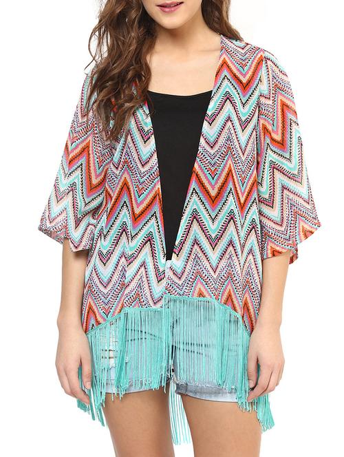 multi colored polyester shrug - 12074156 - Very Small Image - 1