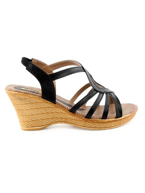 black leatherette sandals - 1207703 - Very Small Image - 1