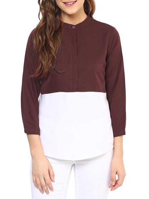 women's straight mandarin neck top - 12077490 - Very Small Image - 1