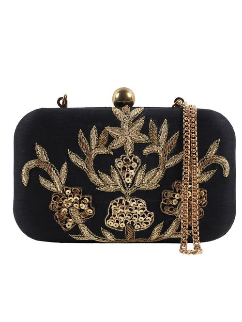 black jute embellished box clutch - 12079280 - Very Small Image - 1
