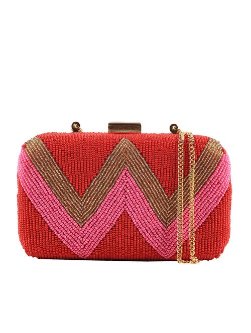 multi colored faux silk embellished box clutch - 12079283 - Very Small Image - 1