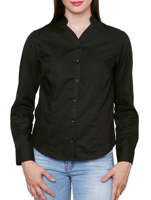 black cotton regular shirt - 12082353 - Very Small Image - 1