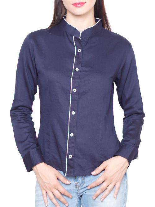 navy blue cotton shirt - 12082354 - Very Small Image - 1