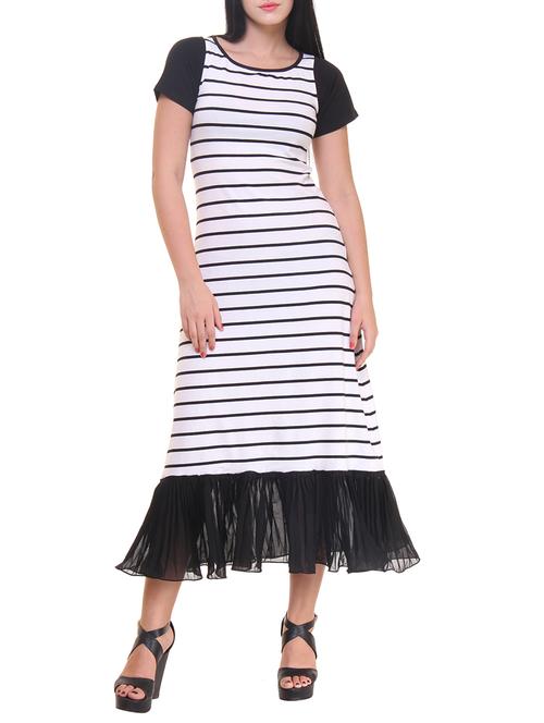 flared bottom a-line dress - 12082395 - Very Small Image - 1