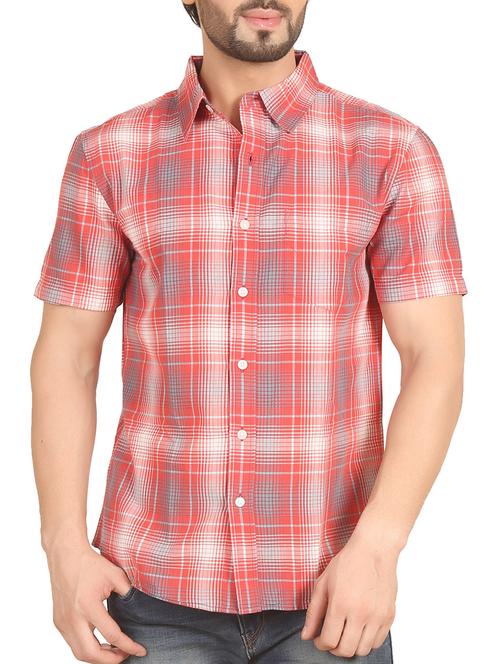 red cotton casual shirt - 12082488 - Very Small Image - 1