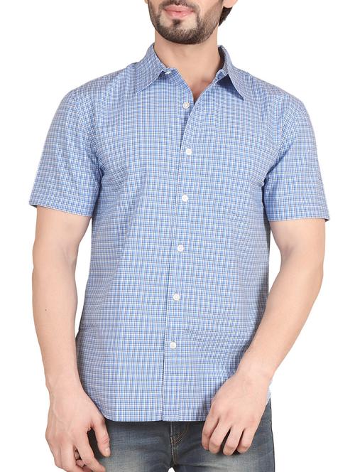 light blue cotton casual shirt - 12082492 - Very Small Image - 1