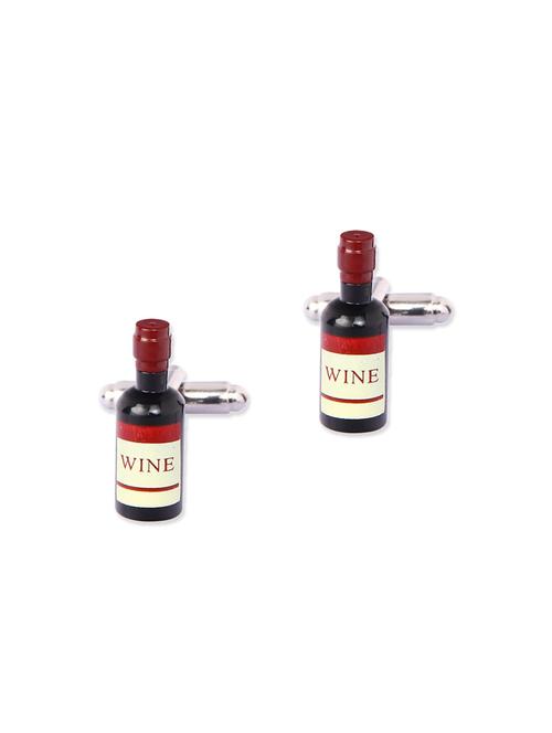 black red color, metal alloy cufflink - 12084244 - Very Small Image - 1