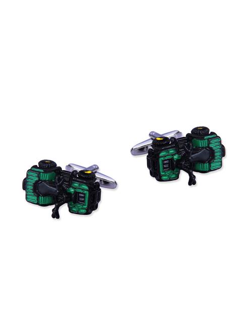 green color, metal alloy cufflink - 12084250 - Very Small Image - 1