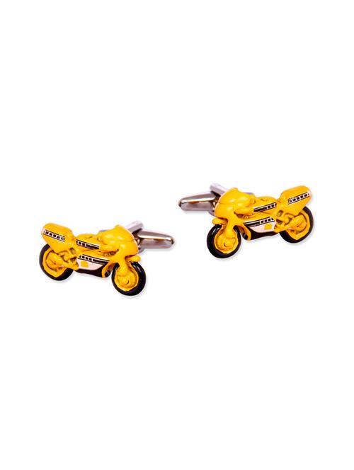 yellow color, metal alloy cufflink - 12084272 - Very Small Image - 1