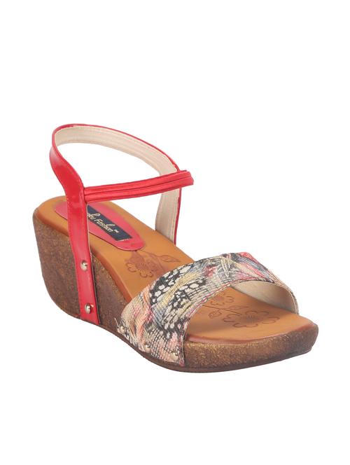 red leatherette wedge - 12084401 - Very Small Image - 1