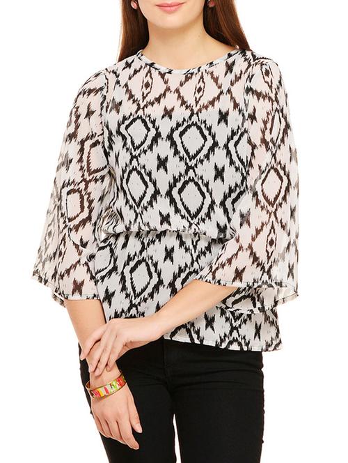 bell sleeved blouson top - 12084438 - Very Small Image - 1