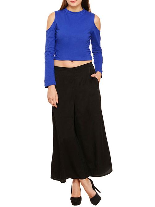 women's crop round neck top - 12084440 - Very Small Image - 1