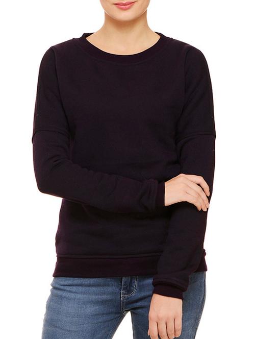 dark purple fleece regular sweatshirt - 12084590 - Very Small Image - 1
