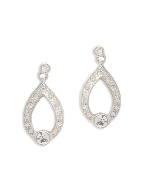 white silver plated drop earrings - 12086432 - Very Small Image - 1