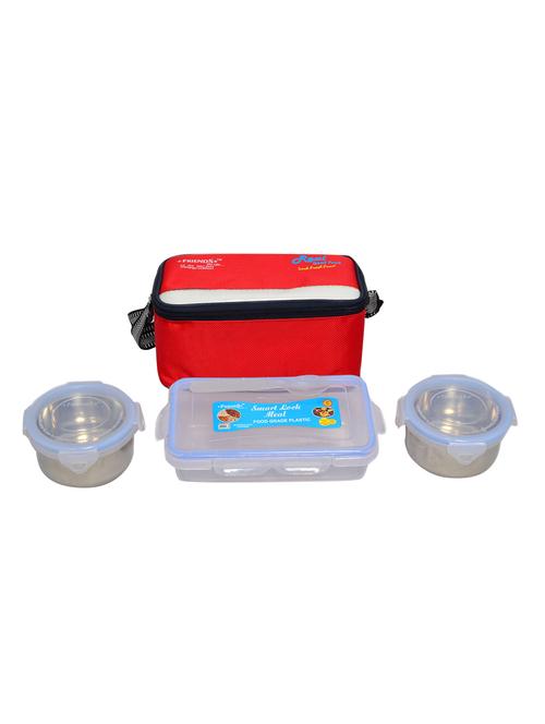 friends red real good food lunch set - pack of 3 - 12087420 - Very Small Image - 1