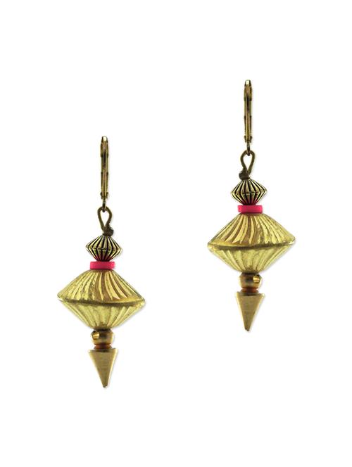 gold embellished metal earrings - 12087611 - Very Small Image - 1
