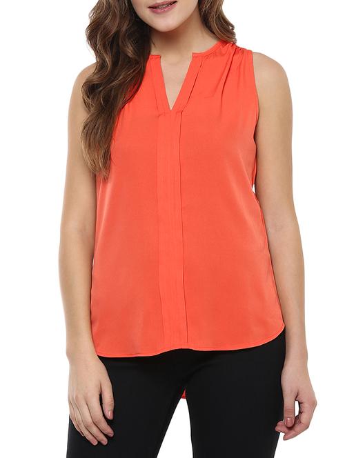 orange crepe top - 12087659 - Very Small Image - 1