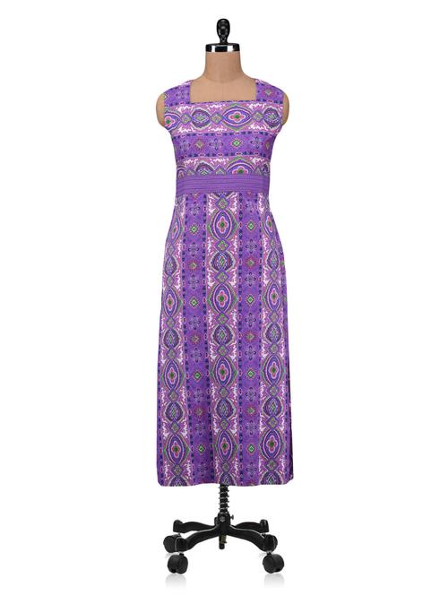 purple printed cotton kurta - 1208862 - Very Small Image - 1
